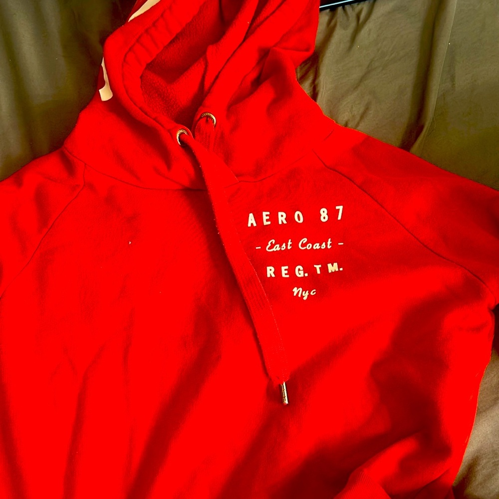 cropped Red Aeropostle hoodie